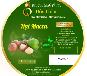 Hạt Macca Đức Liêm, hộp tròn 500gr (nhãn xanh Đặc sản Bình Phước)