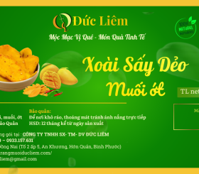 Xoài sấy dẻo muối ớt Đức Liêm, hộp pet 250gr (nhãn xanh Đặc sản Bình Phước)