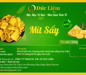 Mít sấy Đức Liêm, hộp pet 500gr (nhãn xanh Đặc sản Bình Phước)