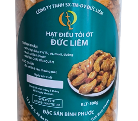 Điều tỏi ớt hạt bể, hũ pet loại 500g