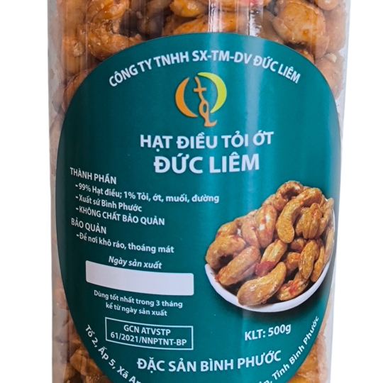 Điều tỏi ớt nguyên hạt, hũ pet loại 500g