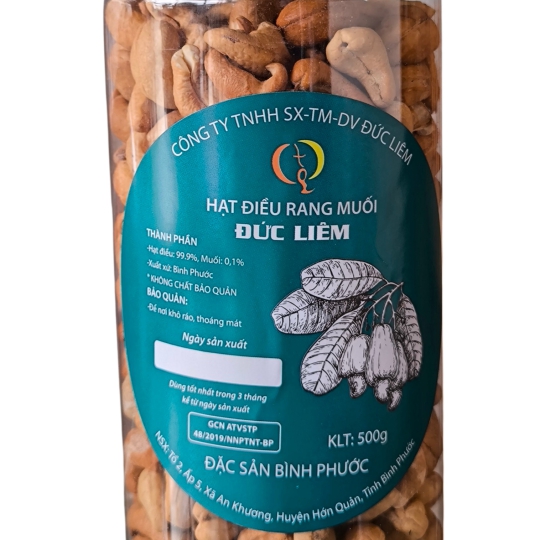 Điều rang muối sạch lụa loại hũ pet 500g