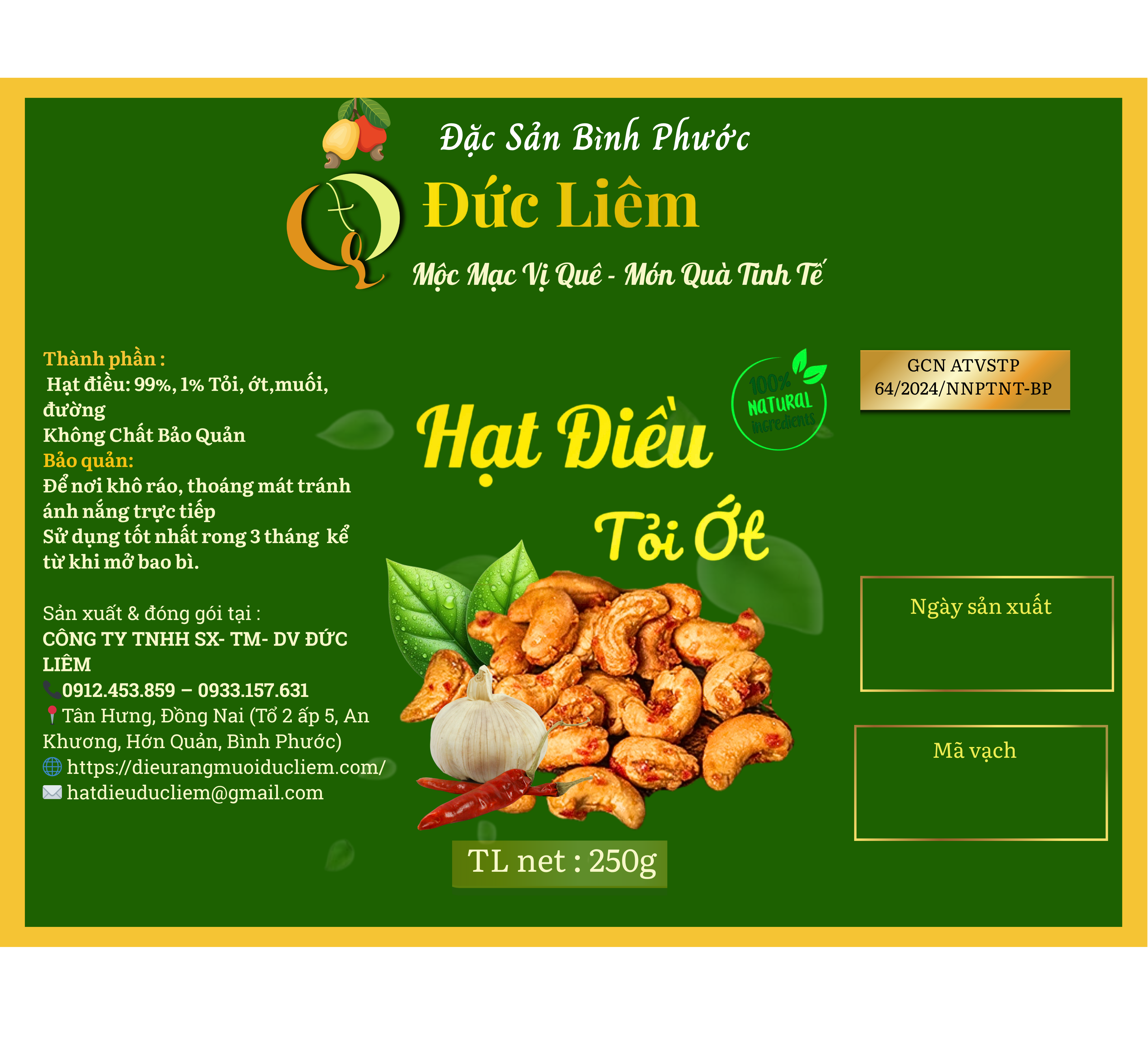 HẠT ĐIỀU RANG MUỐI ĐỨC LIÊM 